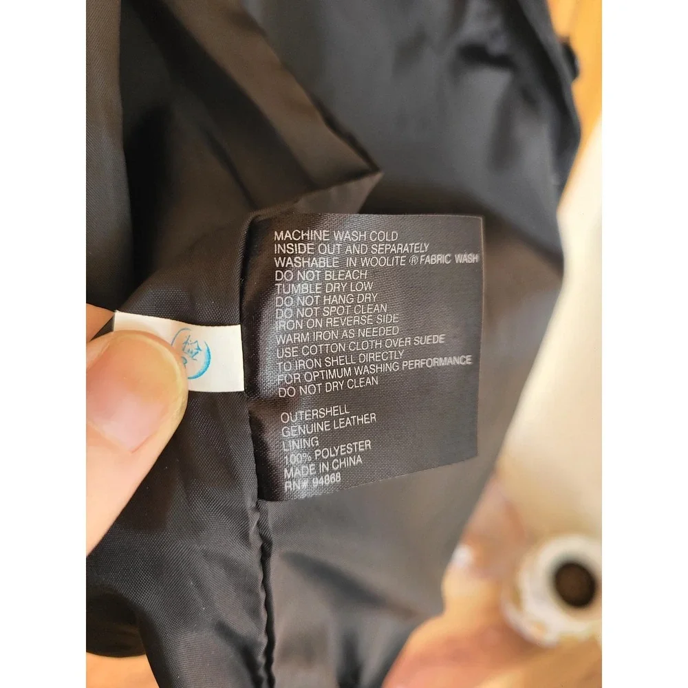 Vintage Y2K Bernardo Black Suede Leather Jacket‎ LARGE Button Front Mid Length L - Picture 5 of 9